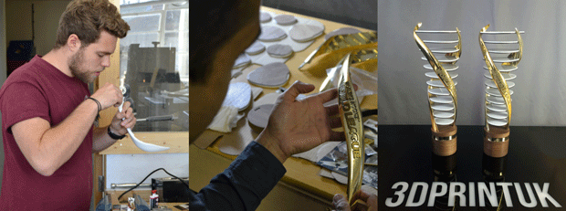 3DPRINTUK putting Finishing touches to the trophy 3DPRINTUK putting Finishing touches to the trophy