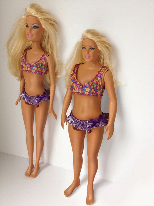 Photoshop overlaid onto the 3D printed normal Barbie Photoshop overlaid onto the 3D printed normal Barbie