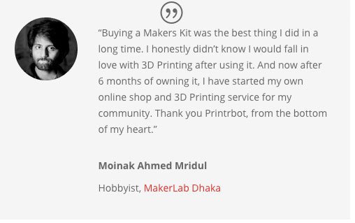 Praise for printrbot Praise for printrbot