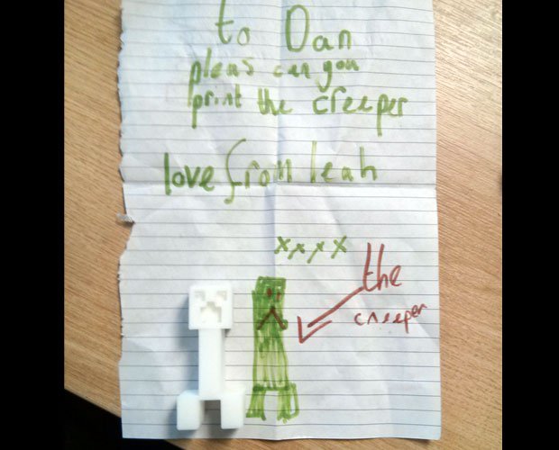 Coincidentally the similarities in size between Leah's drawing and the 3D printing are impressive Coincidentally the similarities in size between Leah's drawing and the 3D printing are impressive