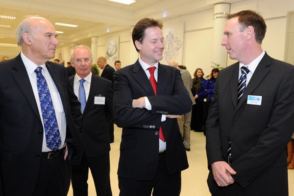 Delcam Demonstrates Robot Machining to Nick Clegg and Vince Cable Delcam Demonstrates Robot Machining to Nick Clegg and Vince Cable