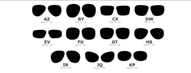 Eyewear Kit's wide selection of lens shapes Eyewear Kit's wide selection of lens shapes