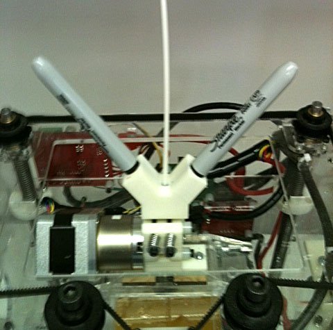 RepRappers have hacked machines to use Sharpie Pens to colour filament RepRappers have hacked machines to use Sharpie Pens to colour filament