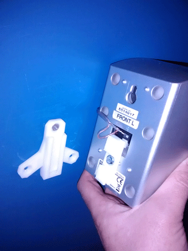 The bracket attaches easily to wall and speaker The bracket attaches easily to wall and speaker