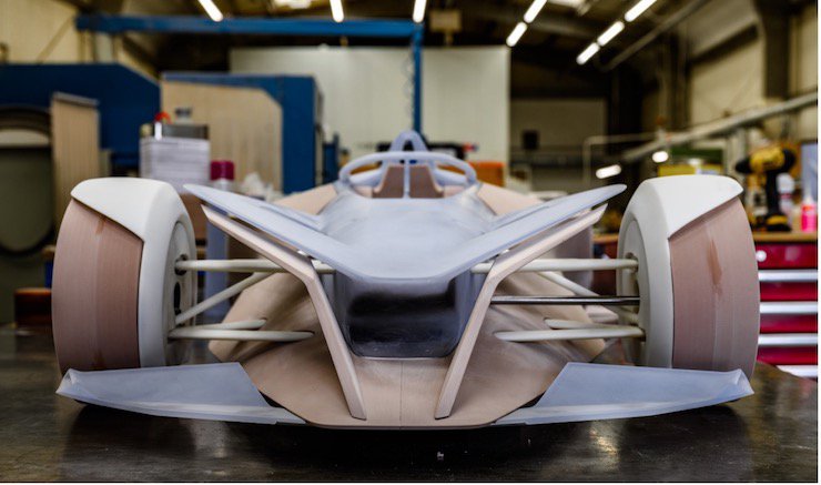 The front of the Nissan Ariya model during production