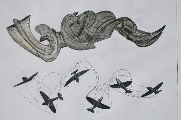 One of the earliest concept sketches of Slipstream