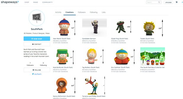 South Park now on Shapeways South Park now on Shapeways