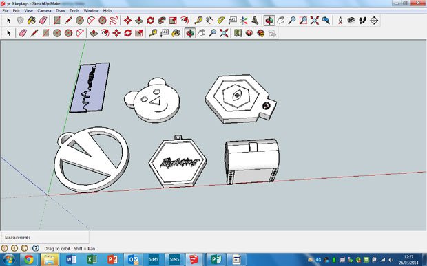 Year 9's Keytags in SketchUp