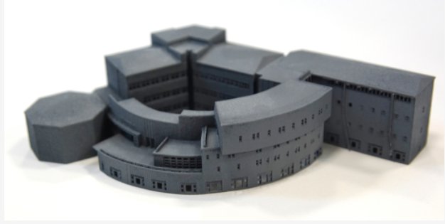 And the 3D Print of the Business School made with an EOS Formiga P110 machine