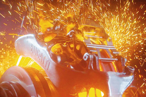 Bugatti brake calliper testing Bugatti brake calliper testing
