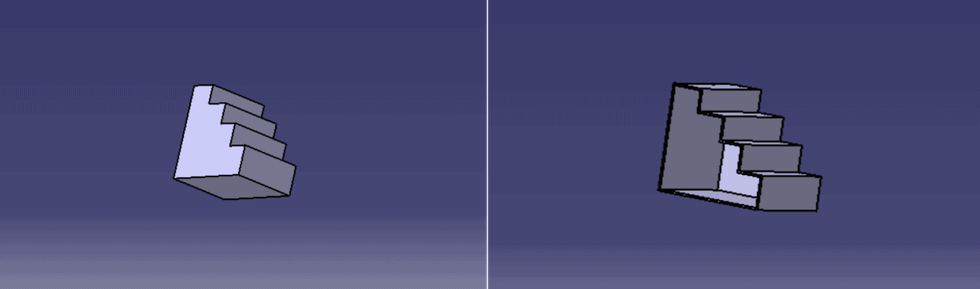 The hollowing removes the inner material of a part to leave a shell The hollowing removes the inner material of a part to leave a shell