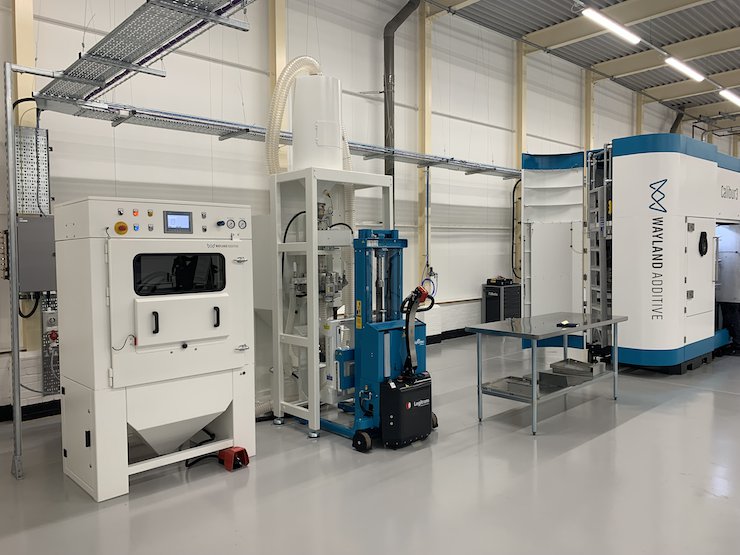 The Calibur3 metal AM system from Wayland being installed at the Hilda B. Hewlett Centre for Innovation