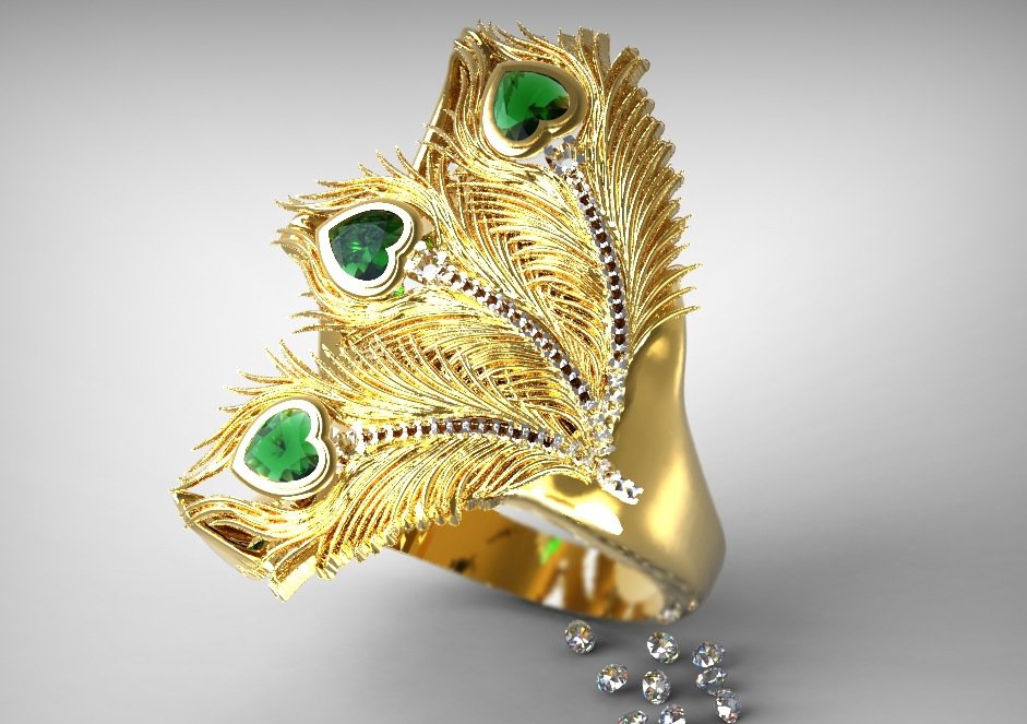Delcam peacock ring render Delcam peacock ring render