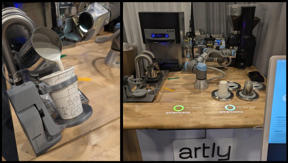 Artley 3D printed robotic arm fixtures at CES 2025 Artley 3D printed robotic arm fixtures at CES 2025