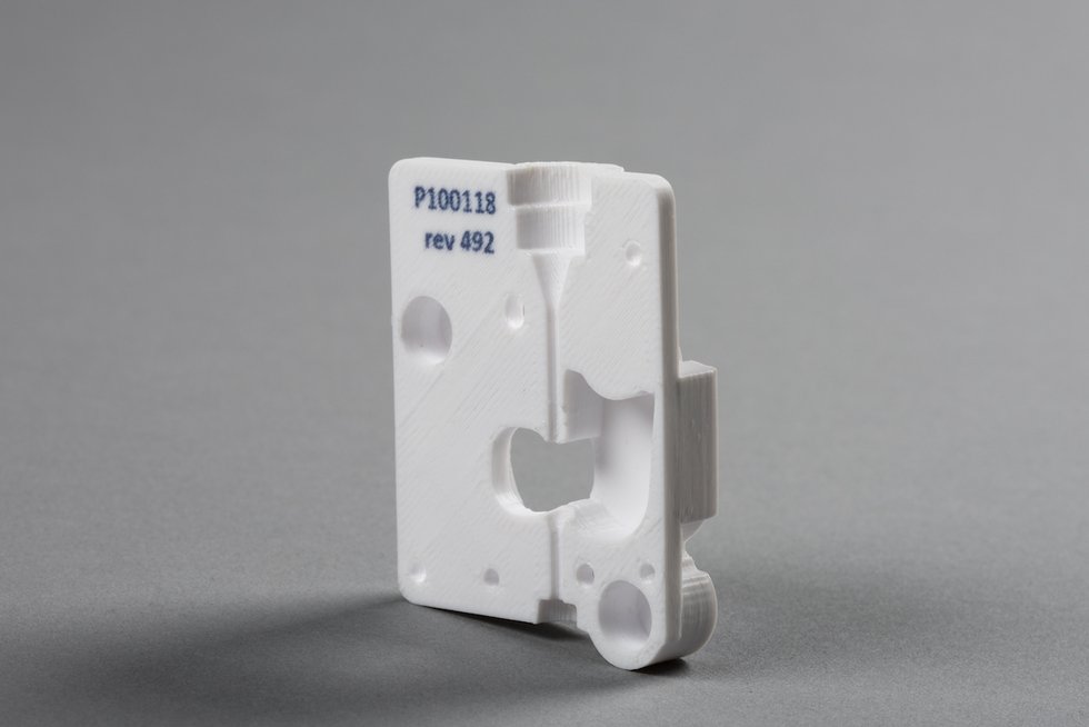 Text labels applied as part of the Rize One 3D print