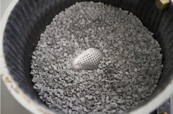 A Renishaw Medical and Dental Implant inside Rosler tumbler A Renishaw Medical and Dental Implant inside Rosler tumbler