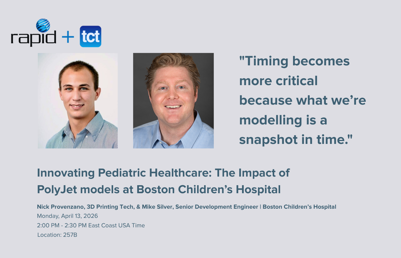 RAPID + TCT Conference Q&A: Nick Provenzano & Mike Silver | Boston Children's Hospital | Innovating paediatric healthcare