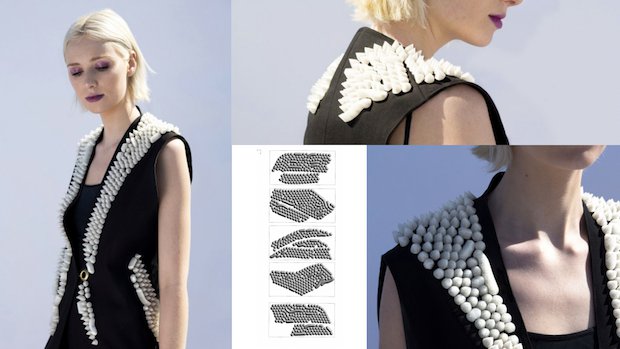 Voodoo fashion APEX coat      The APEX Coat, designed by Alexis Walsh and Justin Hattendorf. The plastic studs were printed via Voodoo Manufacturing's Direct Print service.