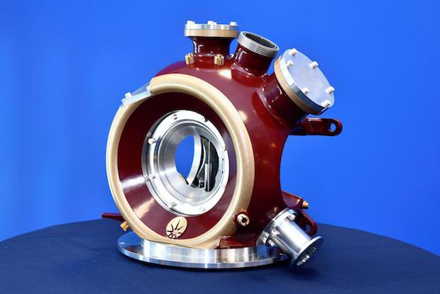 Vacuum vessel made of aluminium produced by a 3D printer for the VMXM beamline. - Sean Dillow
