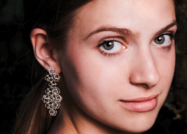 EMBRACE Earrings, Silver and Crystals