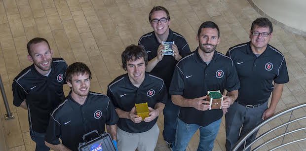 MakerSat Team Northwest Nazarene University      Students from Northwest Nazarene University responsible for designing and building the MakerSat-0. - BRAD ELSBERG