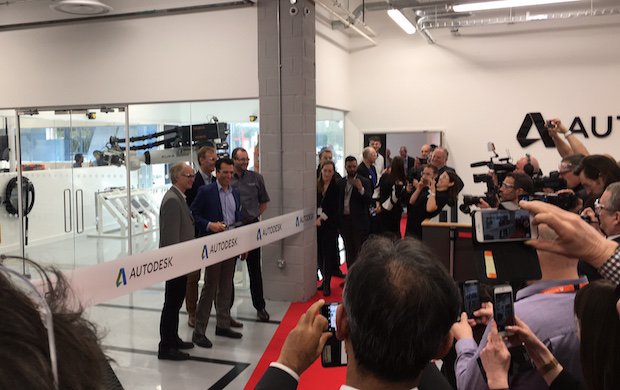 Autodesk’s President and CEO, Andrew Anagnost cuts the ribbon on the new Advanced Manufacturing Facility in Birmingham.