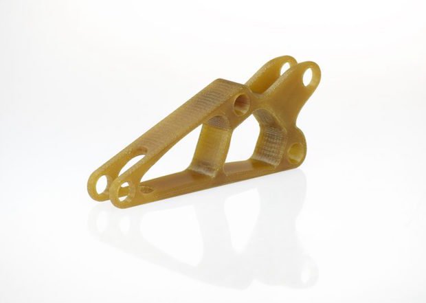 Stratasys PEKK material      Antero 800NA (PEKK) bracket, used to mount hydraulic components in an aircraft wing. It replaced a machined PEEK part, eliminating the material waste of the su...