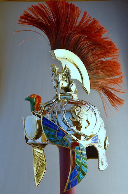 Custom Prototypes 3D prints Roman helmet with unique finishing touch