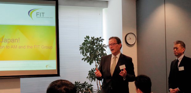 Albert Klein, CFO at FIT Additive Manufacturing Group, (left) and FIT Japan's Yasushi Murata at the kickoff event in Tokyo.