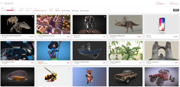 Sketchfab store lets users purchase 3D models royalty free.
