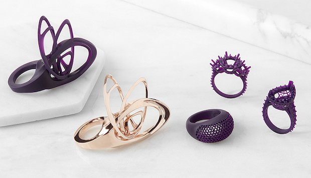 Formlabs Castable Wax Material with rose gold cast is Lace by Jenny Wu.