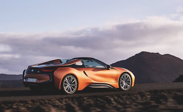 BMW i8 SHOOTING LANZAROTE      The BMW i8 Roadster features metal 3D printed parts for the first time on any commercial vehicle. - BMW