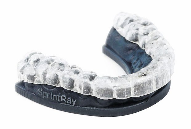 Nightguard 3D printed on SprintRay machine      Nightguard 3D printed on SprintRay machine