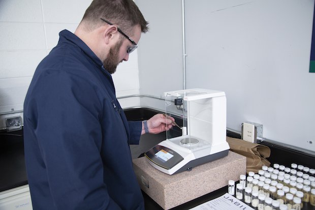 Jabil engineered materials                Jabil Additive Manufacturing experts and chemists mix different raw materials during the formulation of Jabil Engineered Materials - Anthony Rose