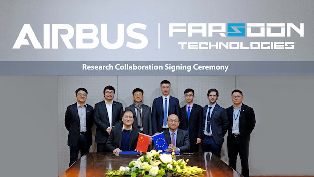 Airbus Farsoon Signing Ceremony      Dr. Xu Xiaoshu, Founder and Chairman of Farsoon (front, left) and Michel TRAN VAN, GeneralManager of Airbus Beijing (front, right) are joined by collea...