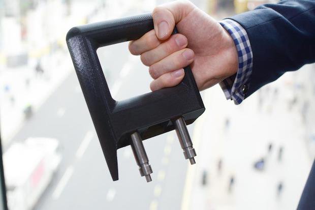 3D printed grab handle produced by Angel Trains, DB ESG and Stratasys.      3D printed grab handle produced by Angel Trains, DB ESG and Stratasys. - Stratasys