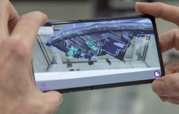Mobile AR app can be used to perform quality control on automotive repairs.