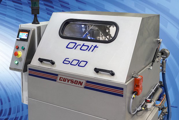 Guyson's Orbit 600 RPF (Residual Particle Flush) system for removal of residual powders from AM trabecular structures.
