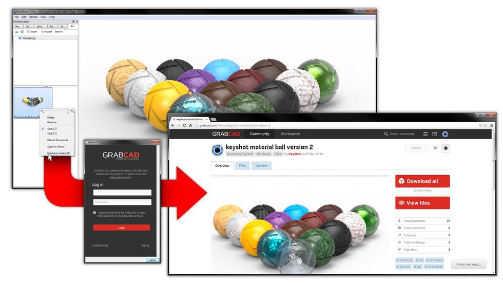 Keyshot      New integration provides seamless data transfer between KeyShot and GrabCAD.