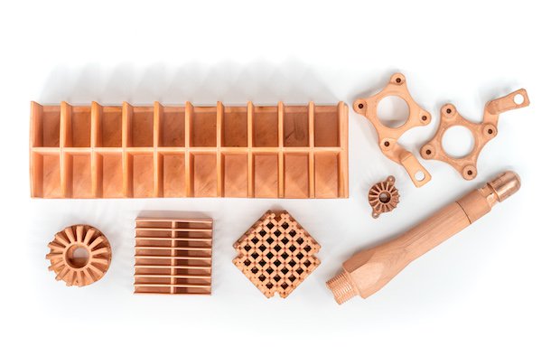 Copper parts 3D printed on the Metal X.