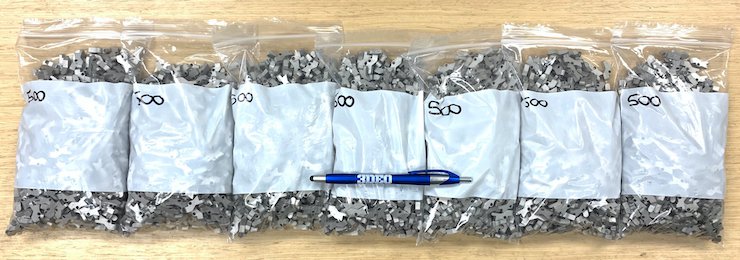 3DEO metal parts      Batch of 3,500 parts shipped to a 3DEO customer monthly. - 3DEO