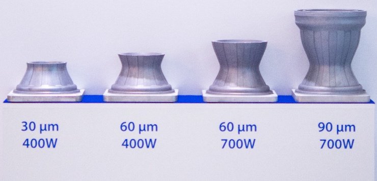 High layer thicknesses lead to higher productivity and increased build rates.