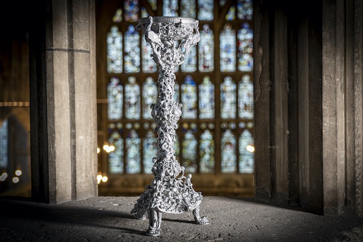 Metal 3D printed replica of 12th century candlestick to go on display at Gloucester Cathedral