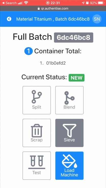 Example showing material options in app.