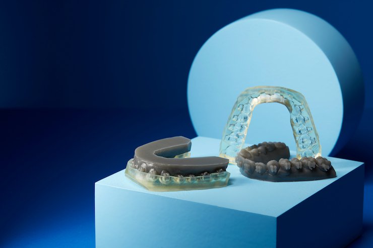 Indirect bonding trays printed with Formlabs' IBT resin.