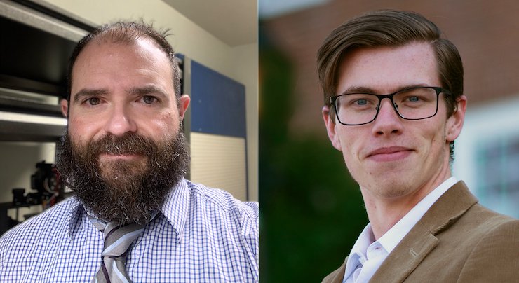 From left: John Sorvillo, director for Westwood Prep Academy at New Beginnings in Youngstown, Ohio, and Sean Dobson, Ph.D. student at the University of Cincinnati.