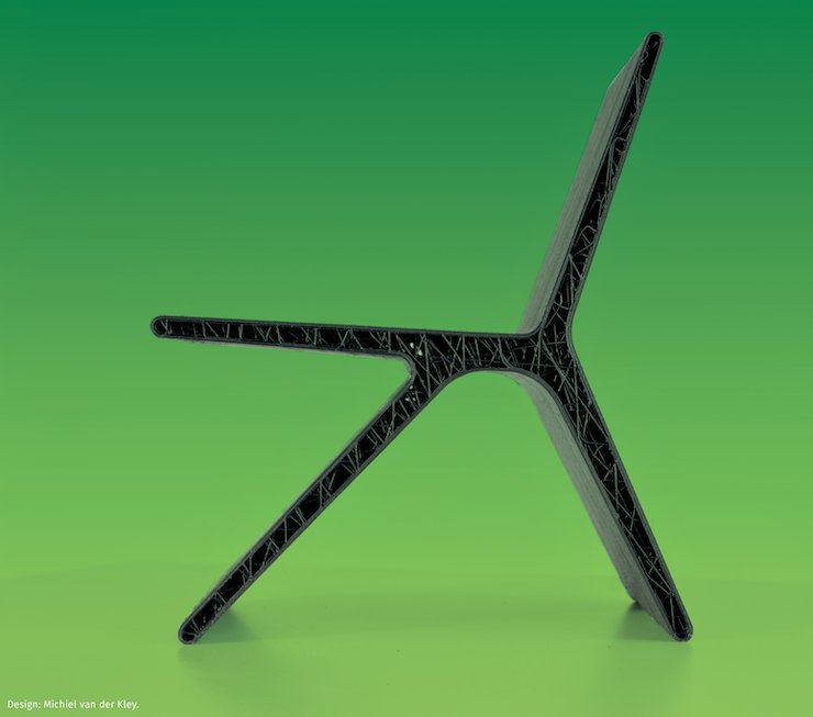 Chair design by Michiel van der Kley 3D printed with Arnite AM2001 GF (G) rPET.