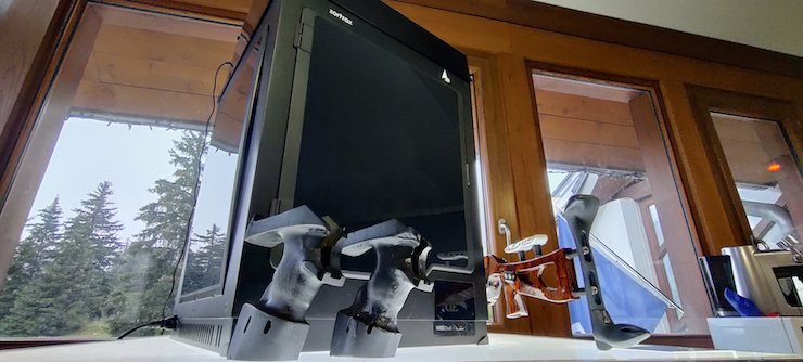 The 3D printed pistol grips Celine Goberville will use at the Tokyo Olympics. - Zortrax