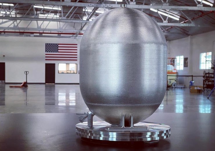 Launcher’s Orbiter propellant tank printed out of Inconel using its first VELO3D Sapphire Printer.