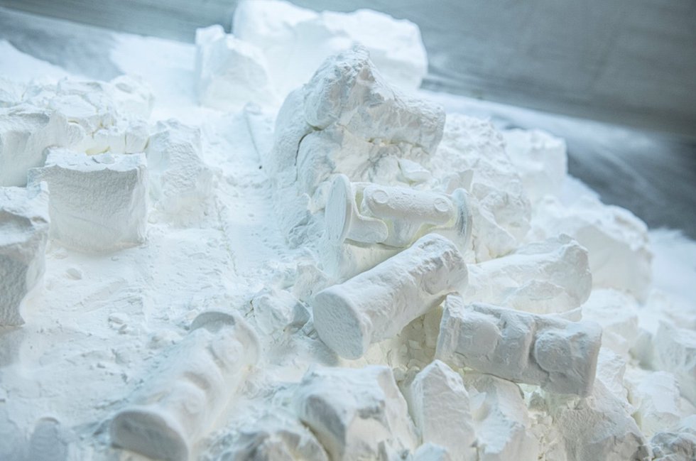 PA12 parts sintered with the new ProMaker P1000 S, SLS 3D Printer (Credit: Prodways Printer)